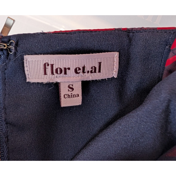 Flor et.al Plaid Eagles Jacquard Corset Top Red Holiday Preppy Bow Twee Small - Picture 10 of 16